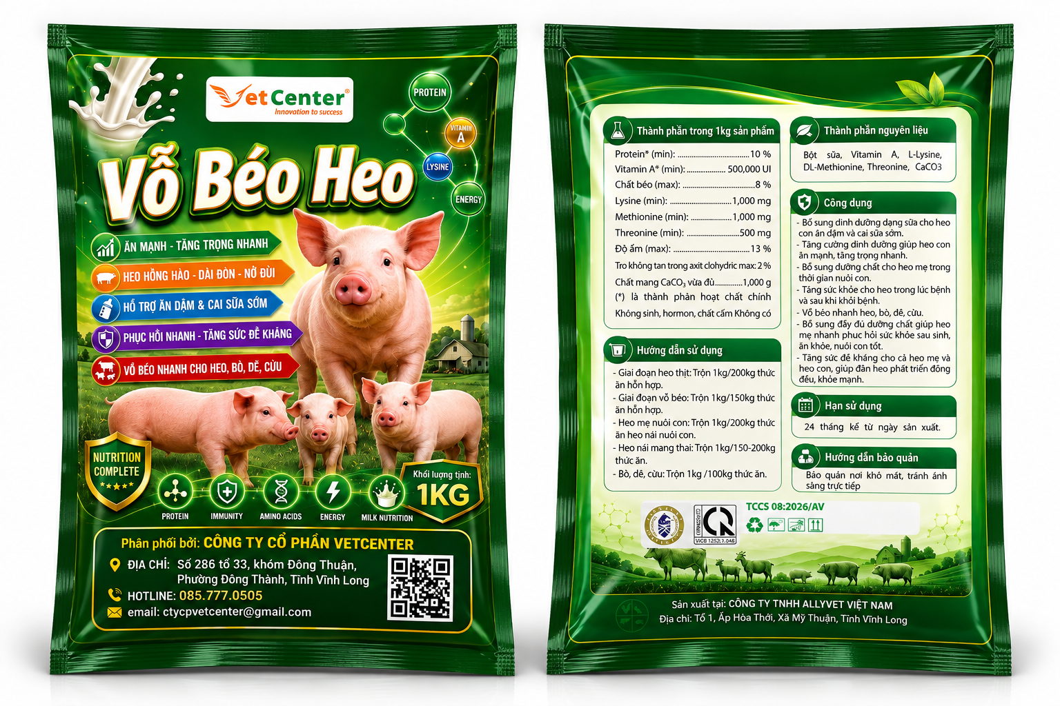 Glossy Green Livestock Feed Sachet Mockup